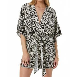 NEW YOUNG FABULOUS & BROKE willa wrap mini dress in black